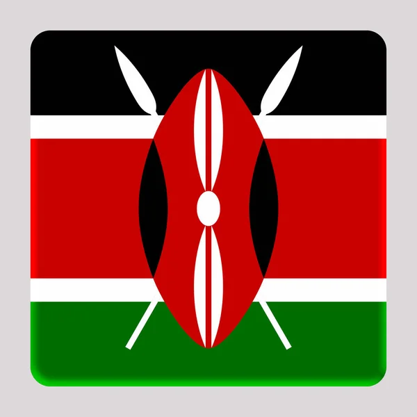 Flag Kenya Avatar Square Background — Stock Photo, Image