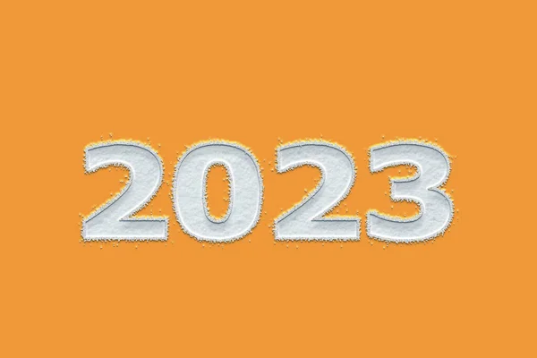 Illustratie Nieuwjaar Concept 2023 Ontwerp Met Tekst Sneeuw Ontwerp Een — Stockfoto