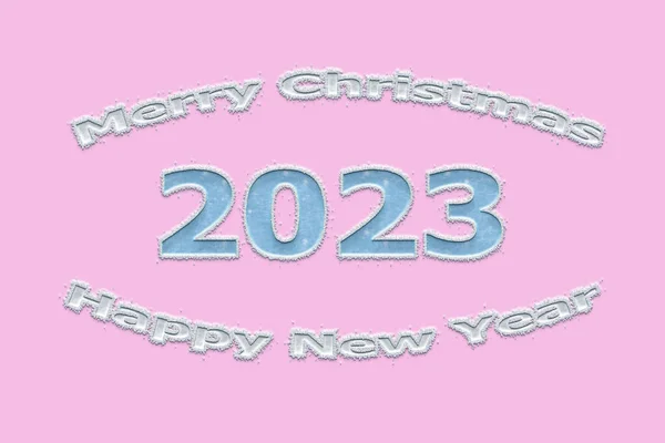 Ilustrace Nový Rok Koncept 2023 Design Textem Sněhu Design Piruetu — Stock fotografie