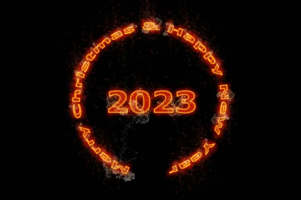 Illustration Concept Nouvel 2023 Design Avec Texte Design Incendie — Photo