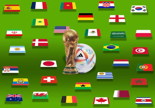 카타르 월드컵 2022 챔피언 컨셉트 참가하였다 Fifa 다스가 제공하는 요소들 — 스톡 사진