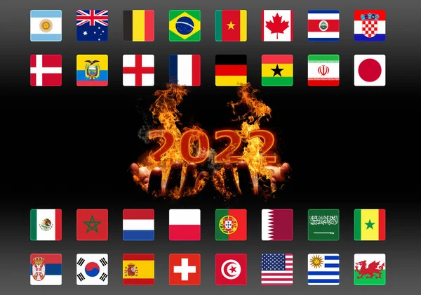 Conceito Ilustração Grupos Copa Mundo Qatar 2022 Campeonato Todos Países — Fotografia de Stock