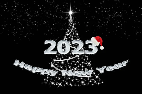 Ilustración Concepto Año Nuevo Diseño 2023 Con Diseño Nieve Texto — Foto de Stock