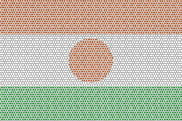 Flag Niger Metal Wall Background — Stok fotoğraf