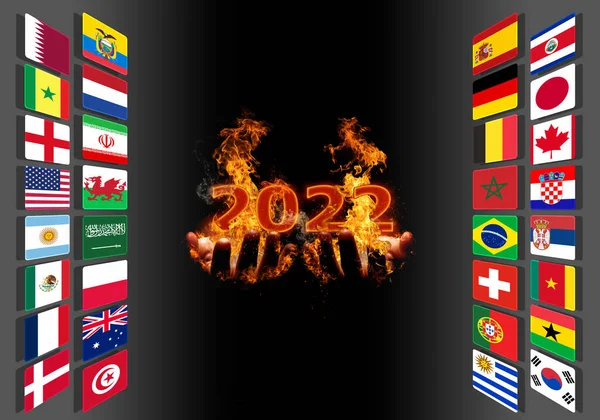 Concept Εικονογράφηση Ομάδες Του Παγκοσμίου Κυπέλλου Κατάρ 2022 Πρωτάθλημα Και — Φωτογραφία Αρχείου