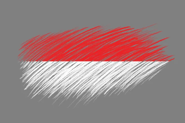 Флаг Индонезии Фоне Кисти Винтажного Стиля — стоковое фото