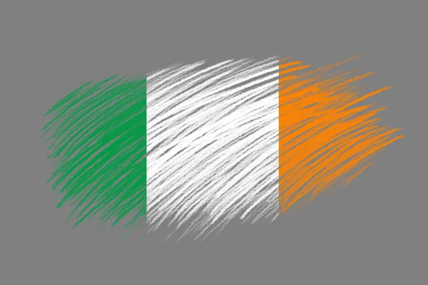 ヴィンテージスタイルのブラシの背景にアイルランドの3Dフラグ — ストック写真