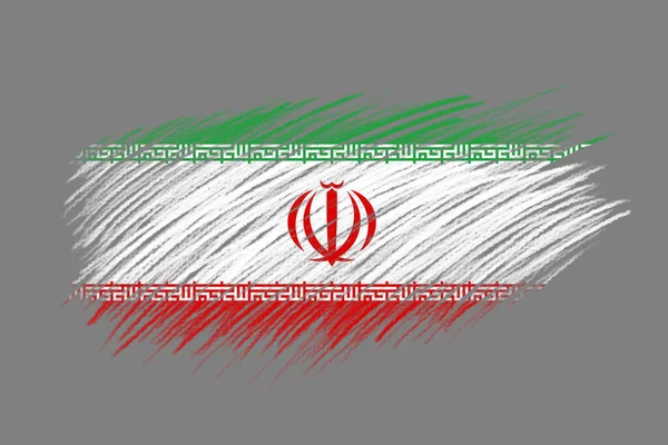 Флаг Ирана Фоне Кисти Винтажного Стиля — стоковое фото