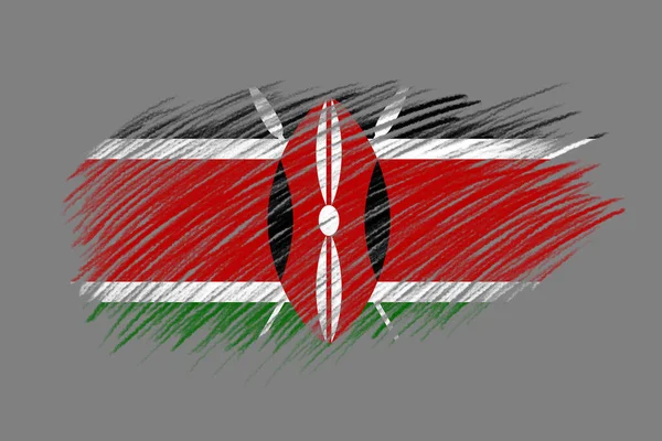 Flaga Kenii Tle Pędzla Vintage Stylu — Zdjęcie stockowe