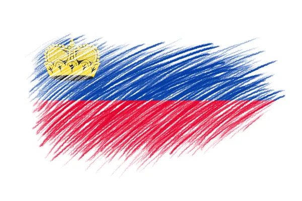 Флаг Лихтенштейна Фоне Кисти Винтажного Стиля — стоковое фото