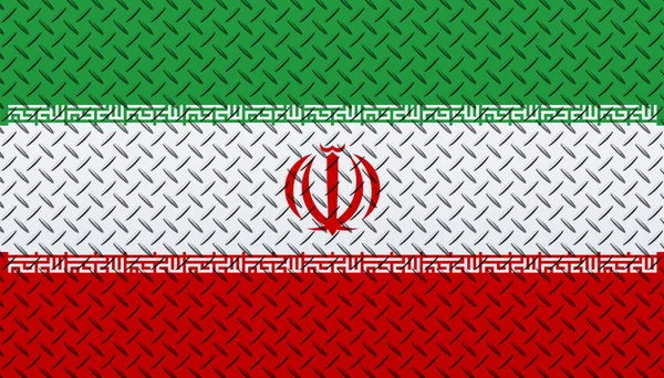 Vlag Van Iran Metalen Muurachtergrond — Stockfoto