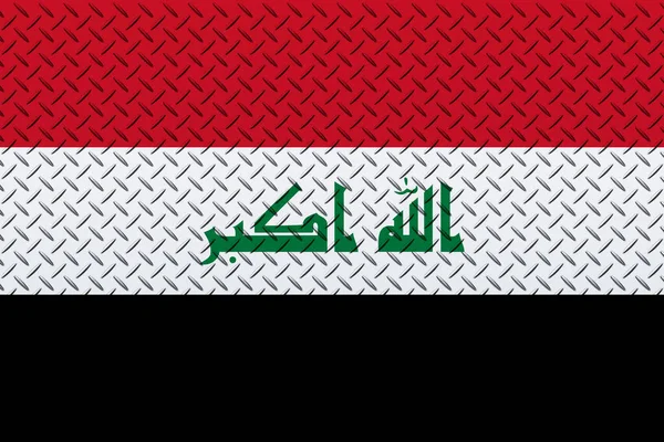 Flagge Des Irak Auf Einem Metallwandhintergrund — Stockfoto