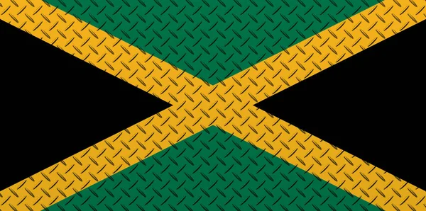 Bandeira Jamaica Fundo Parede Metal — Fotografia de Stock