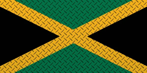 Drapeau Jamaïque Sur Fond Mur Métallique — Photo