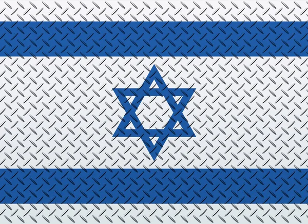 Flaga Izraela Metalowym Tle Ściany — Zdjęcie stockowe