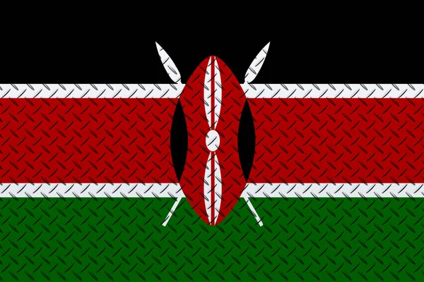 Flag Kenya Metal Wall Background — Stock Photo, Image