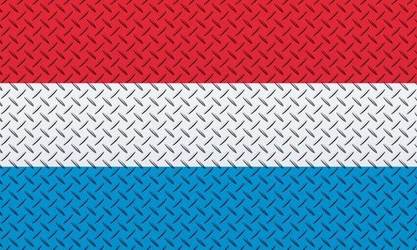 Bandera Luxemburgo Sobre Fondo Pared Metal —  Fotos de Stock