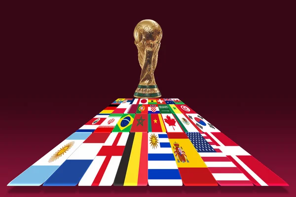 Concetto Gruppi Illustrazione Della Coppa Del Mondo Qatar 2022 Campionato — Foto Stock