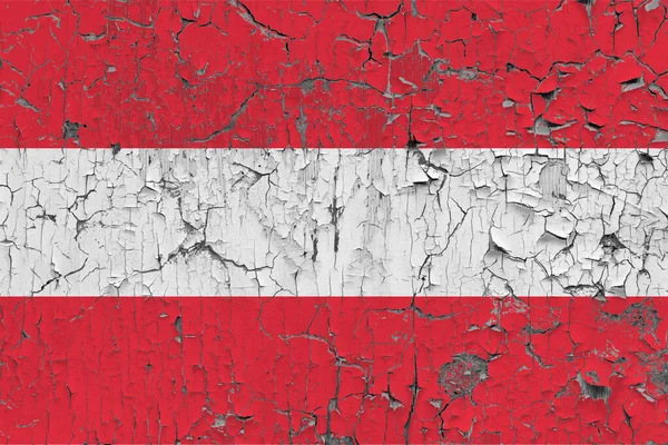 Flagge Von Österreich Auf Altem Steinmauer Hintergrund — Stockfoto