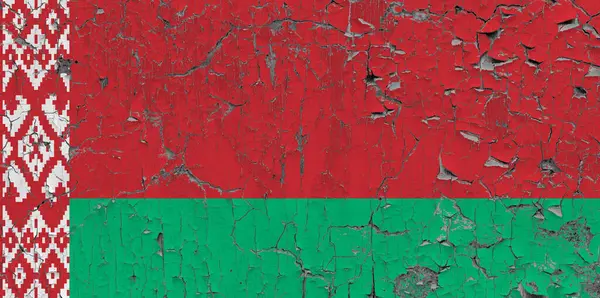 Flag Belarus Old Stone Wall Background — Stock Photo, Image