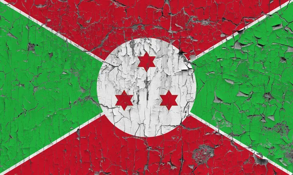 Flagge Von Burundi Auf Einem Alten Steinmauer Hintergrund — Stockfoto
