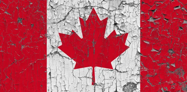 Vlajka Kanady Starém Kamenné Zdi Pozadí — Stock fotografie