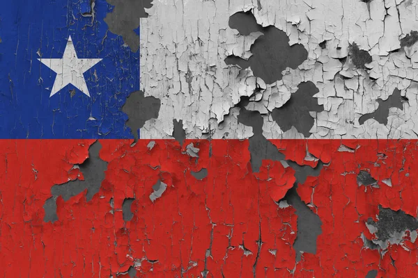 Флаг Чили Фоне Старой Каменной Стены — стоковое фото