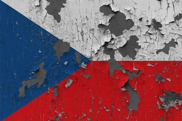 Flag Czech Starém Kamenném Pozadí — Stock fotografie