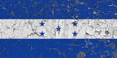 Eski bir taş duvar zemininde 3D Honduras Bayrağı.