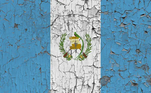 Bandera Guatemala Sobre Viejo Fondo Pared Piedra — Foto de Stock