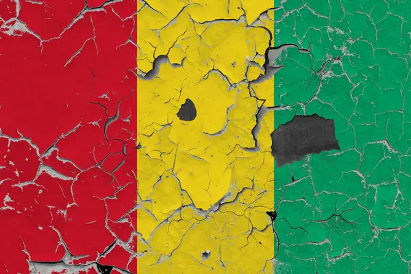 Bandera Guinea Sobre Viejo Fondo Pared Piedra — Foto de Stock