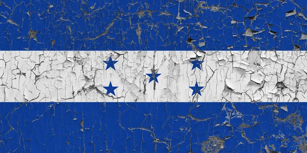 Vlag Van Honduras Een Oude Stenen Muurachtergrond — Stockfoto