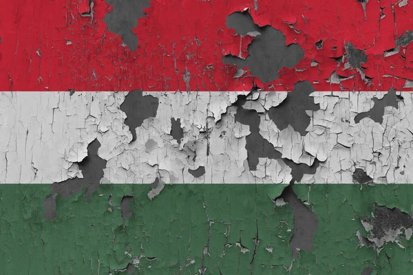 Zászló Magyarország Egy Régi Fal Háttér — Stock Fotó
