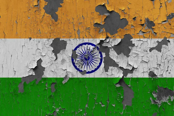 Bandera India Sobre Viejo Fondo Pared Piedra —  Fotos de Stock