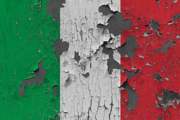 Bandiera Italia Vecchio Sfondo Murario Pietra — Foto Stock