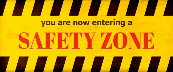 Safety zone label sign. Danger warning.