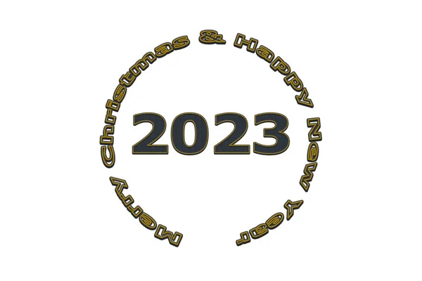 Εικονογράφηση Πρωτοχρονιά Έννοια 2023 Σχεδιασμός Κείμενο Jean Σχεδιασμό Λευκό Φόντο — Φωτογραφία Αρχείου