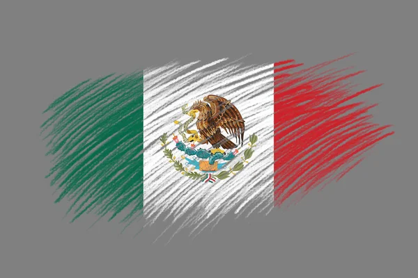 Flag Mexico Vintage Styl Štětce Pozadí — Stock fotografie