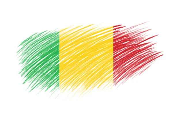 Vlag Van Mali Vintage Stijl Borstel Achtergrond — Stockfoto