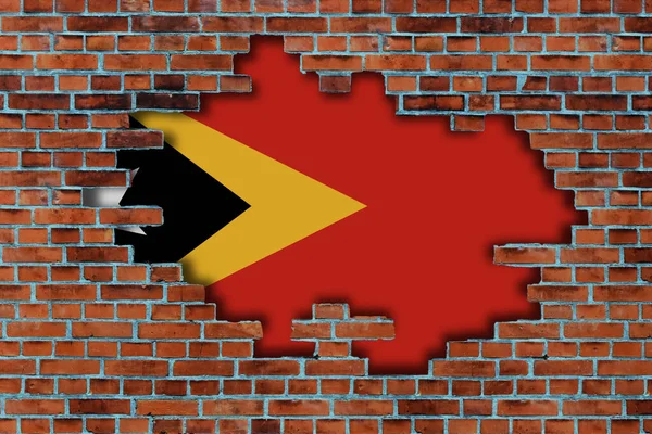 Флаг Восточного Тимора Сломанным Старым Каменным Фоном — стоковое фото