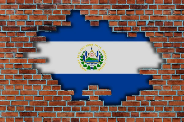 Прапор Сальвадору Кам Яним Фоном — стокове фото