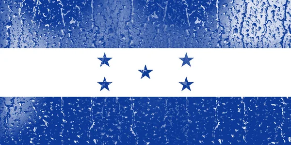 Zászló Honduras Egy Pohár Vízcsepp Háttér — Stock Fotó