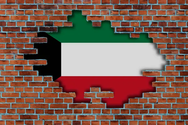 Прапор Кувейту Кам Яним Фоном — стокове фото