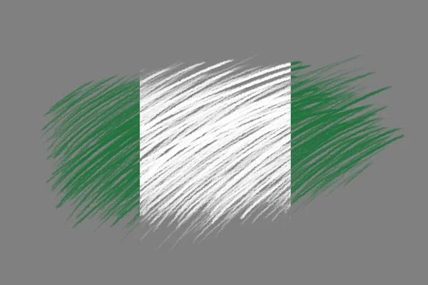 Bandera Nigeria Estilo Vintage Cepillo Fondo — Foto de Stock