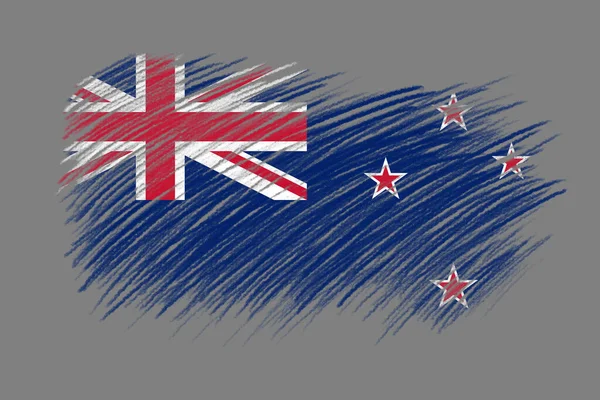 Zászló Zéland Vintage Stílusú Ecset Háttér — Stock Fotó