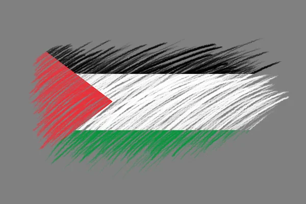 Vlag Van Palestina Vintage Stijl Borstel Achtergrond — Stockfoto