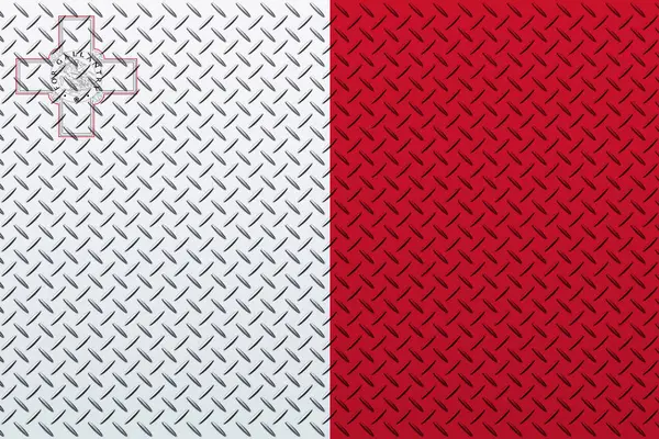 Bandiera Malta Uno Sfondo Parete Metallica — Foto Stock