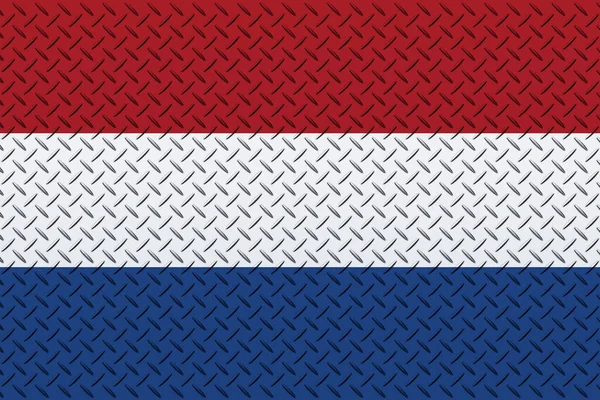 Flagge Der Niederlande Auf Einem Metallwandhintergrund — Stockfoto