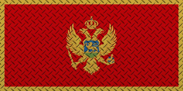 Vlag Van Montenegro Een Metalen Muur Achtergrond — Stockfoto