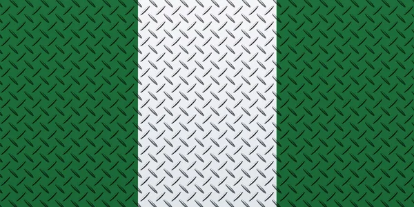 Bandeira Nigéria Fundo Parede Metal — Fotografia de Stock